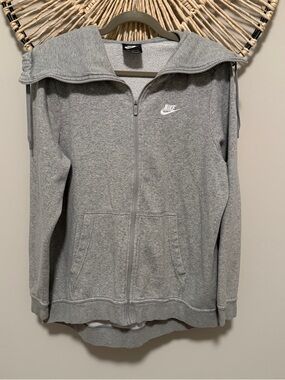 Nike Light Grey Full Zip Hooded Sweatshirt